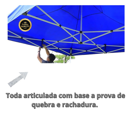 Tenda 3x3 Gazebo Reforçada Sanfonada Com Laterais + Bolsa