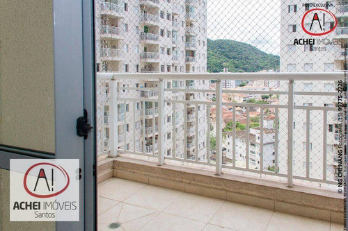 Imagem 9 de 30 de Apartamento Com 2 Dormitórios, Sala Com Sacada, Lazer Completo, 1 Vaga À Venda, 64 M² Por R$ 455.000 - Marapé - Santos/sp - Ap10953