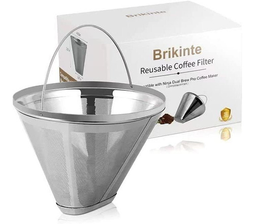 Filtro De Café Brikinte, Reutilizable, Acero Inoxidable