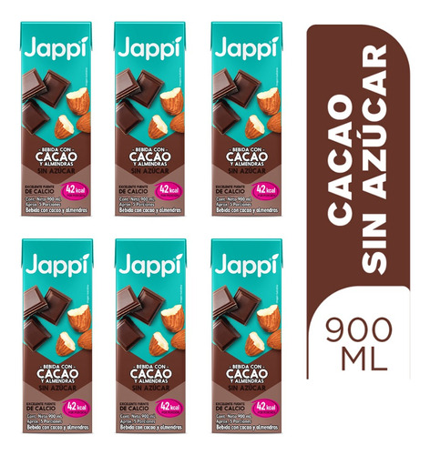 Jappi Cacao 6 Und X 900 Ml - mL a $33