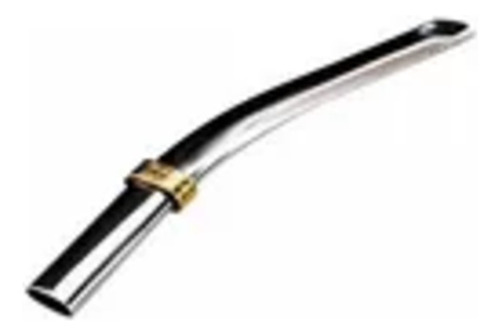 Bombilla Mate Chata Acero Inox Detalles Bronce 17 Cm Madu