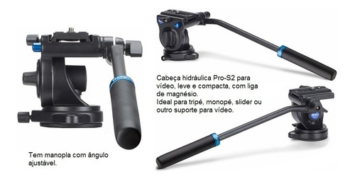 Imagem 8 de 9 de Kit Monopé Benro P/ Vídeo A38tds2 C/ Cabeça Fluido + Pés