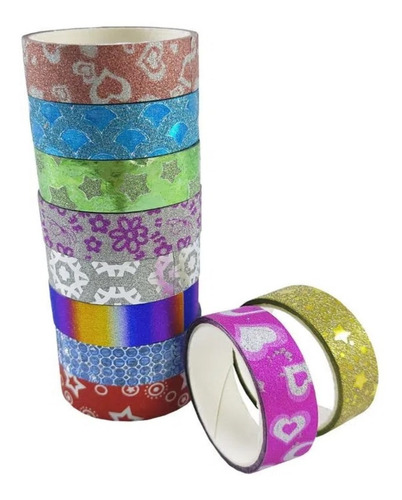 Cinta Washi Tape Adhesiva Decorativas Surtidas X 10 Unidades