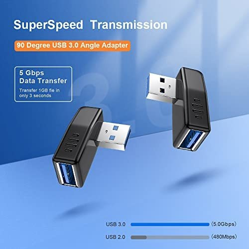 Adaptador Usb 3.0 De 90 Grados Macho A Hembra Conector P