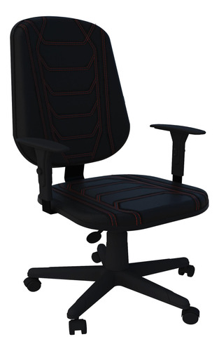 Cadeira Gamer Spider Efx Braço Regulável Costura Vermelha