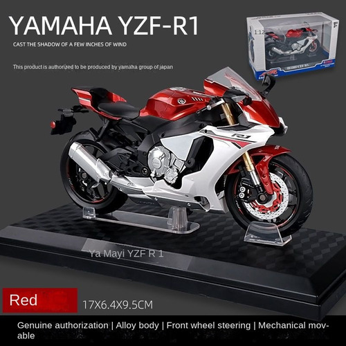 1:12 Suzuki Yamaha Yzf R1 Moto De Aleación Con Casco