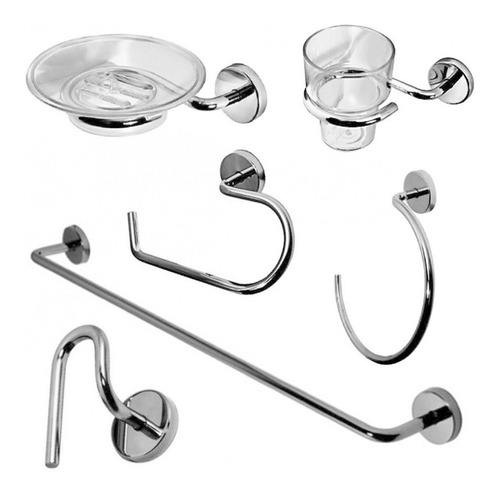 Set Kit De Accesorios Baño Hidromet Jet 6 Piezas Ahora12 18