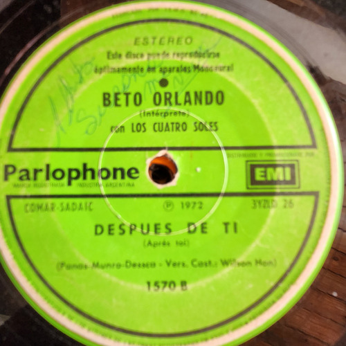 Simple Beto Orlando Los Cuatro Soles Parlophone C5