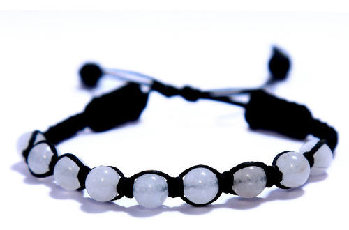 Pulsera De Cuero Cuarzo Blanco