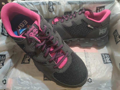 Imagen 3 de 3 de Tenis Timberland Pro De Seguridad Negro Rosa Nuevos No. 23
