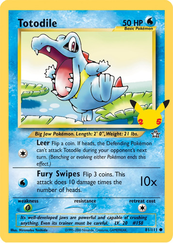 Totodile Carta Pokémon Original Jumbo+10 Cartas Comunes 