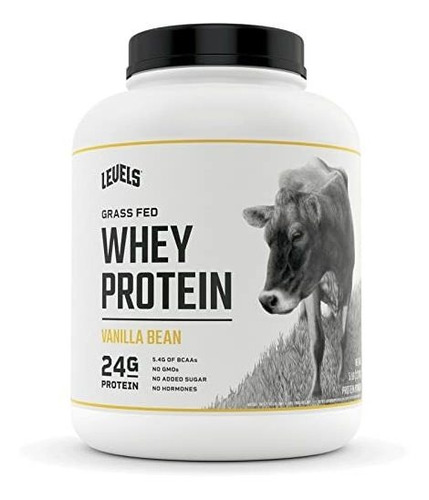 Levels Grass Fed 100  Whey Protein, Sin Ogm, Vainilla, 5 Lb