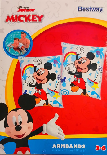 Flotador Pileta Banda Para Brazos Disney Junior Mickey 3-6 A