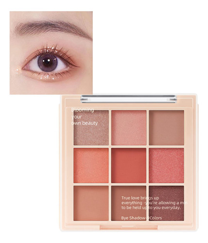 Paleta De Maquillaje De Sombra De Ojos De 9 Colores, Cremosa