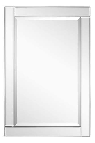 Espejo De Pared Rectangular Moderno 61 X 91 Cm Marco Madera
