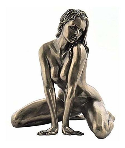 Escultura De Figura De 5 Pulgadas, Mujer Desnuda En El Piso,