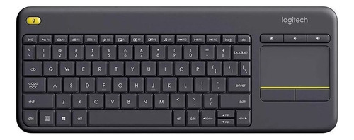 Teclado inalámbrico Logitech K400 Plus QWERTY portugués Brasil color negro