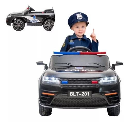 Mini Carro Elétrico Policia com Som e Controle Remoto 12V - 692 - Real  Brinquedos