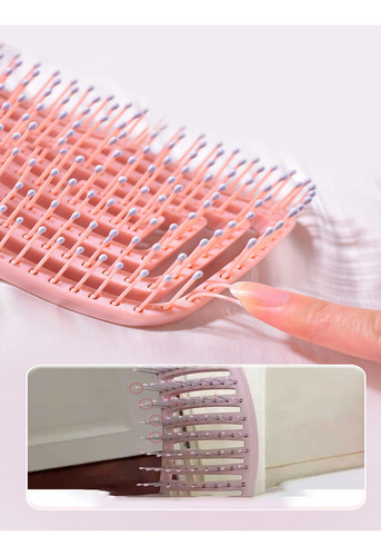 Cepillo De Cadello1 Pieza Peine De Laca Elástica De Unicolor Rosa