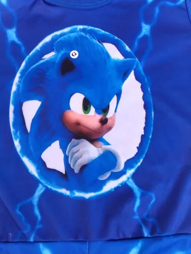 Fantasia Sonic Infantil Curta + Máscara Lançamento Filme