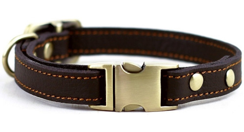 Perro Chede De Lujo Del Cuero Real Collar- Hecho A Mano Para