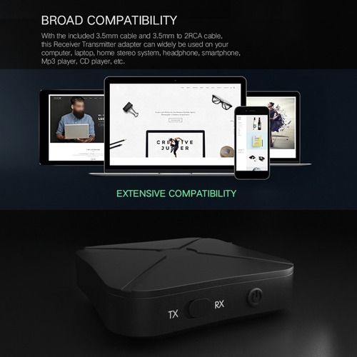 Kn319 Receptor De Audio 2 En 1 Transmisor Con Bluetooth