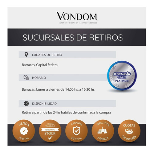 Combo Vondom Heladera 360l+freezer 267l+fragancia Masculina