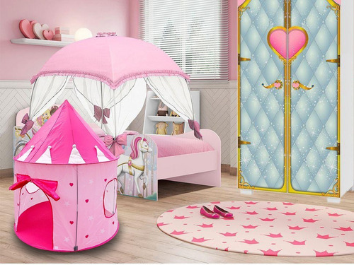 Barraca Infantil Castelo Rosa C/50 Bolas Piscina De Bolinhas