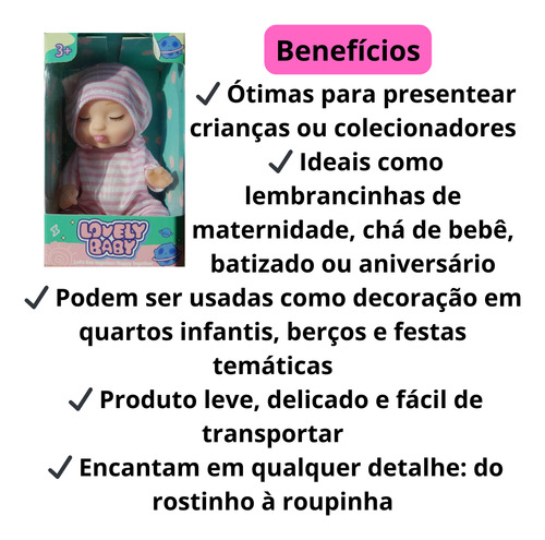 Mini Boneca Reborn Infantil Bebe Menina Kit 4 Uni Presente