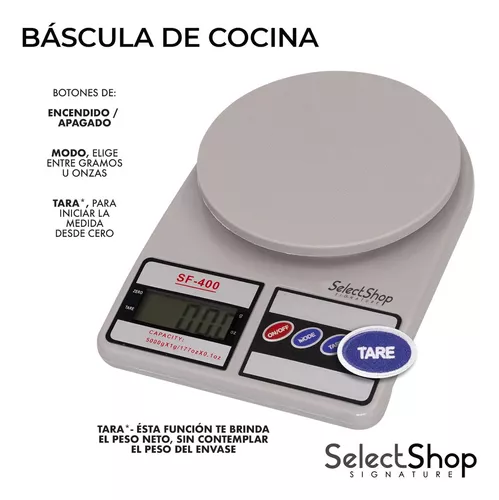 Báscula Cocina Digital Gramera Alimentos Alta Precisión 5kg Color Blanco