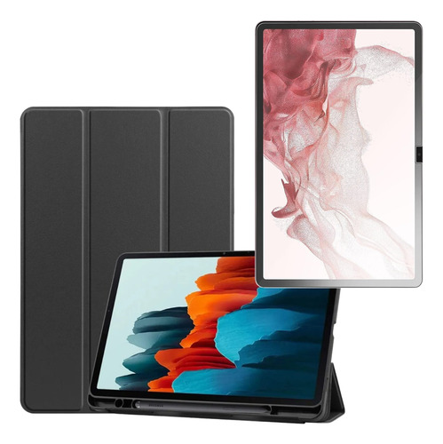 Estuche Smart Case + Vidrio Para Samsung Galaxy Tab S8 Ultra