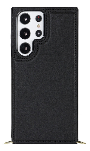 Funda Negra Con Doble Hebilla Para Samsung Galaxy S23 Ultra
