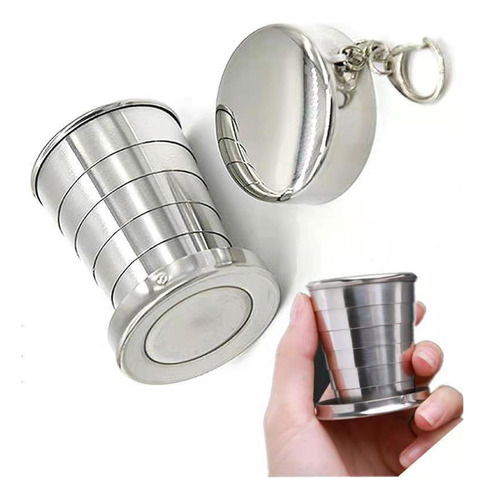 Vaso De Chupito Plegable Telescópico De Viaje De Acero Em
