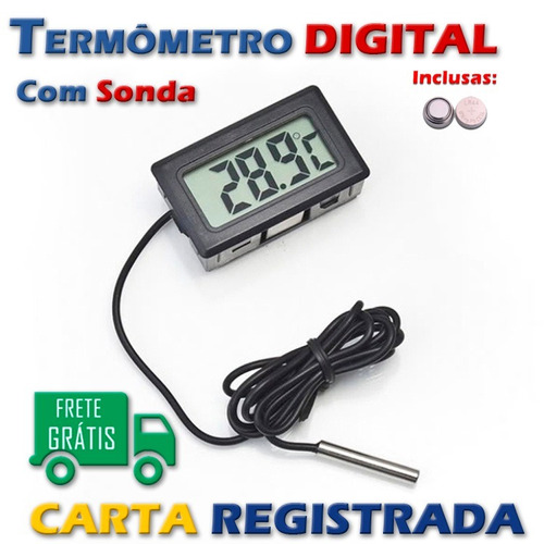 Medidor De Temperatura Digital Ideal Chocadeira Aquário E+