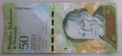 Billete Venezuela 50 Bs 24 Mayo 2007 D8 Unc 2da Emisión Bsf