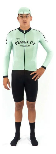 Jersey Ciclismo M/l Safetti Peugeot Hombre Menta