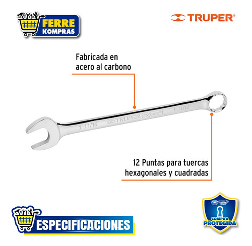 Llave Combinada Extralarga 1-11/16 X 483 Mm Largo 15632