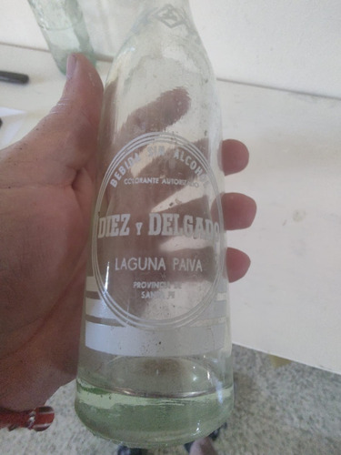 Antigua Botella De Diez Y Delgado De Santa Fe 