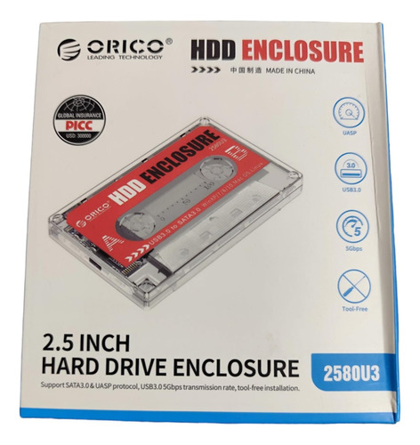 Cofre Diseño Cassette Orico 2.5 3.0 Disco Duro Hdd & Ssd