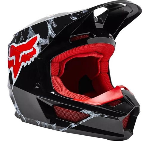 Casco de motocross Fox V1 Mips Karrera, negro y rojo, color negro/rojo, talla 62/gg