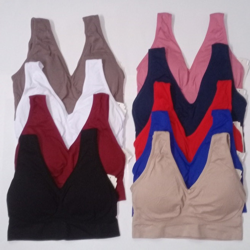 Imagen 4 de 8 de Top Sosten Camiseta Sin Relleno Talla Única Poliéster Spande