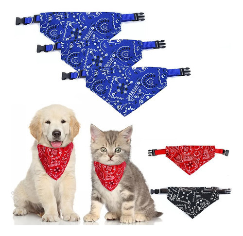 3pcs Collar Para Perro Gato Pañuelo Paliacate Varios Tamaños