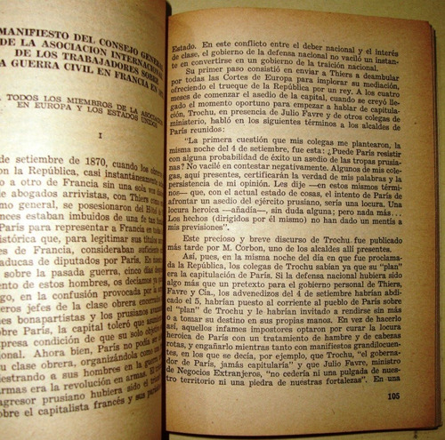 Primera Internacional 4ts Lucha Clases Marxismo Comun Bolche (Usado)