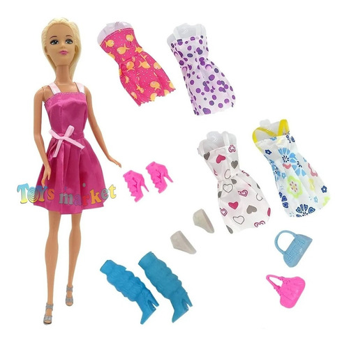Imagen 4 de 6 de Muñeca Kiara Vestidos Princesa Accesorios Zapatos Poppi Doll