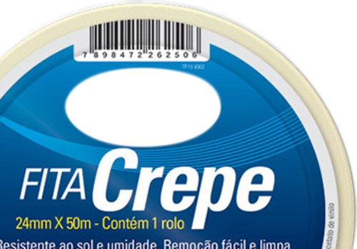 Fita Crepe Tekbond 24mm X 50mt - Kit C/5 Unidades