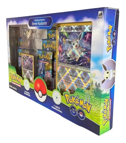 Box Coleção Premium Eevee Radiante Pokemon Go Copag Carta Gigante