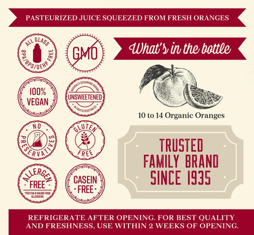Lakewood Organic Orange Juice 946ml
