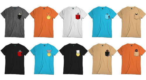 Camiseta T - Shirt Cuello Redondo Dibujos Animado Caricatura