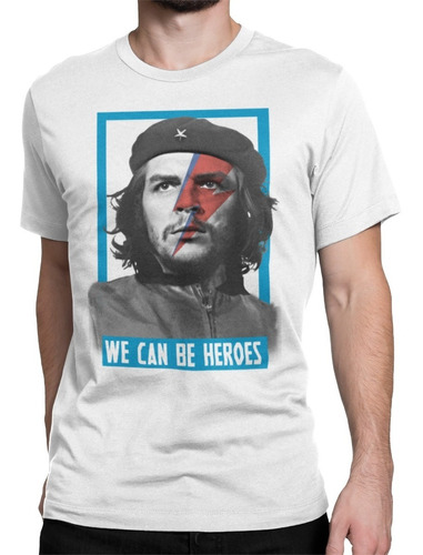 Che Guevara Remera Heroes Blanca O Gris Unica David Bowie