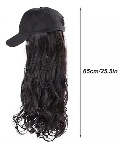 2025 . Peluca Artificial Con Visera For Mujer, Pelo Largo